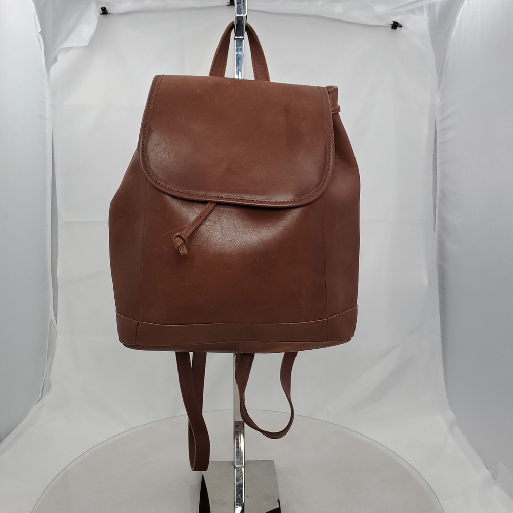 Spot Vintage 90s L.L Bean Town & Field Leather Rucksack drawstring backpack purs